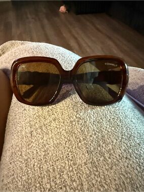 CHANEL Oversized Square Sunglasses in Tortoiseshell Brown